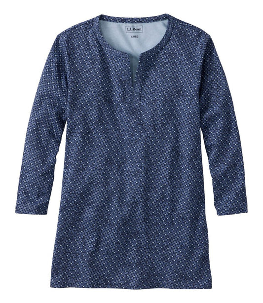 Women's L.L.Bean Tee, Three-Quarter-Sleeve Splitneck Tunic Print L.L.Bean Classic