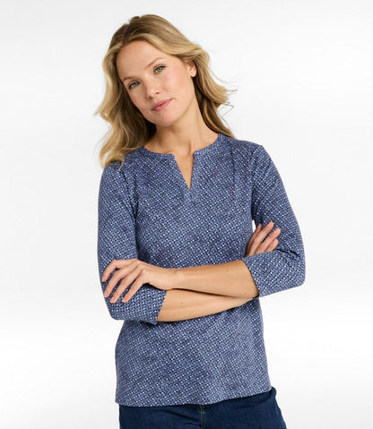 Women's L.L.Bean Tee, Three-Quarter-Sleeve Splitneck Tunic Print L.L.Bean Classic