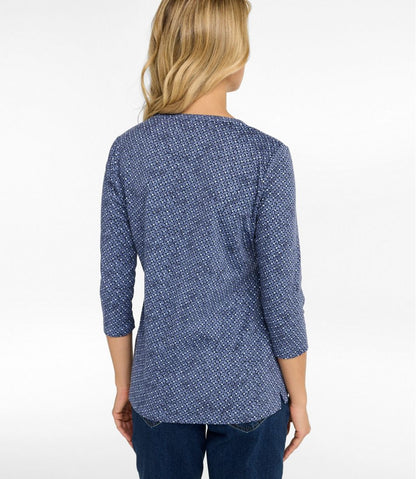 Women's L.L.Bean Tee, Three-Quarter-Sleeve Splitneck Tunic Print L.L.Bean Classic