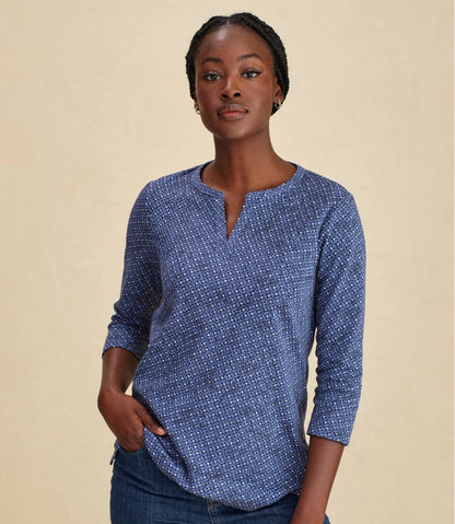 Women's L.L.Bean Tee, Three-Quarter-Sleeve Splitneck Tunic Print L.L.Bean Classic