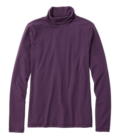 Women's Soft Stretch Supima-Blend Tee, Turtleneck L.L.Bean Best Seller