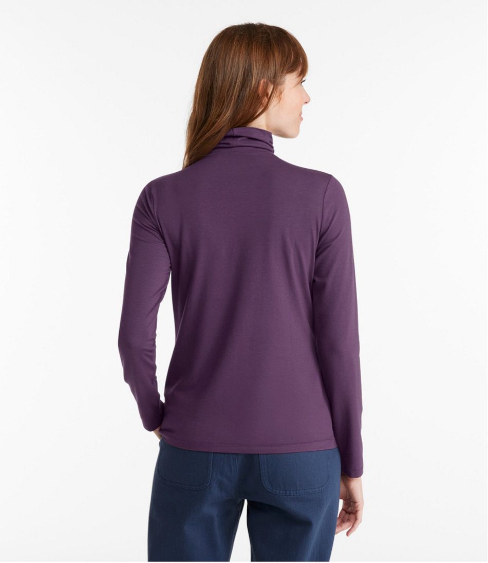 Women's Soft Stretch Supima-Blend Tee, Turtleneck L.L.Bean Best Seller