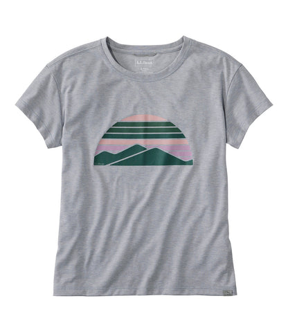 Light Gray Heather Sunset Mountain,X-Small