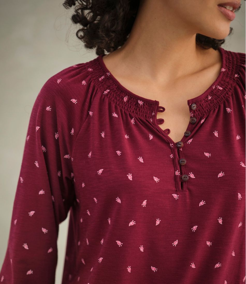 Women's Camden Hills Tee, Three-Quarter-Sleeve Print L.L.Bean Everyday