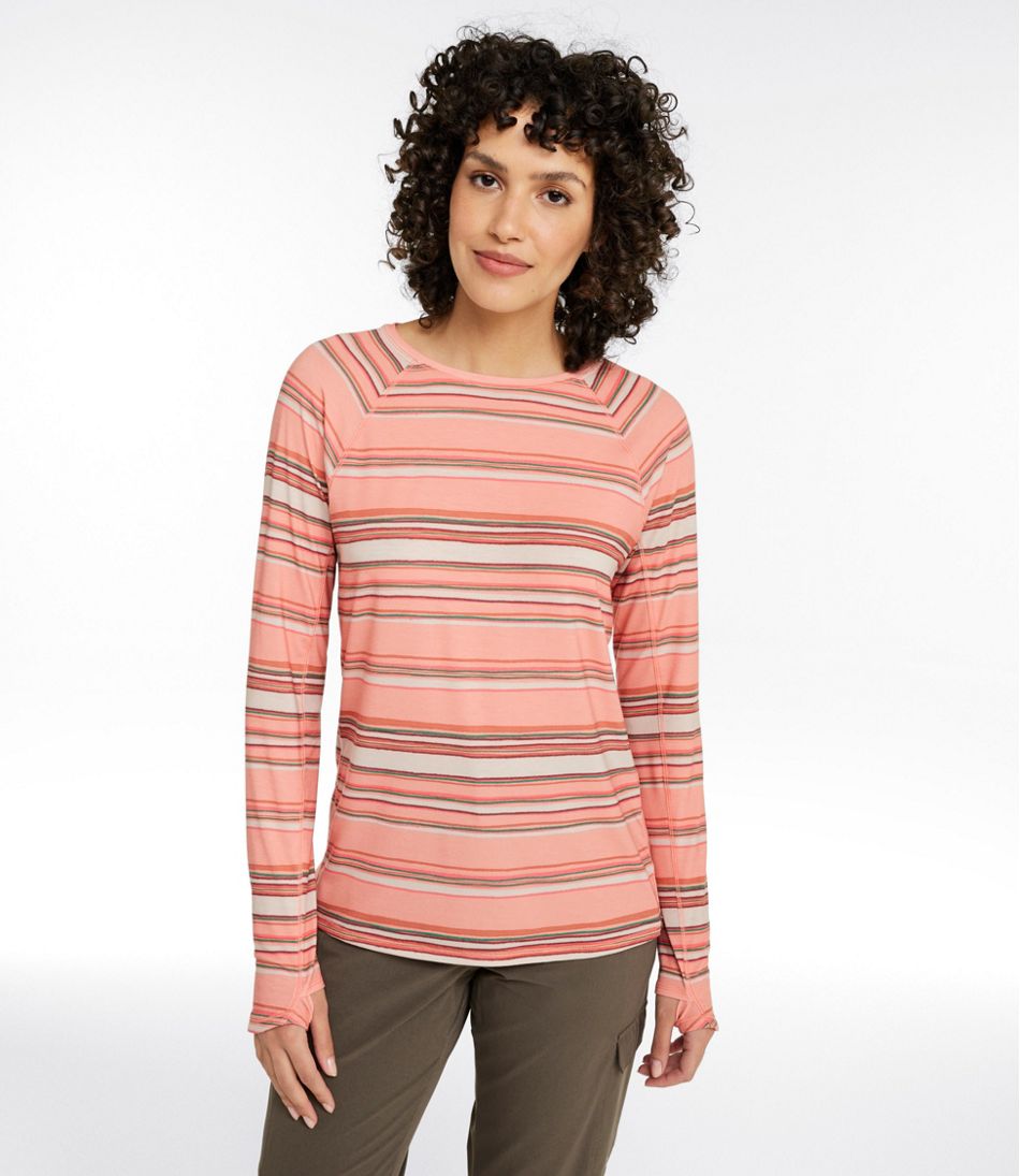 Women's Everyday SunSmart® Tee, Crewneck Long-Sleeve Stripe L.L.Bean Value