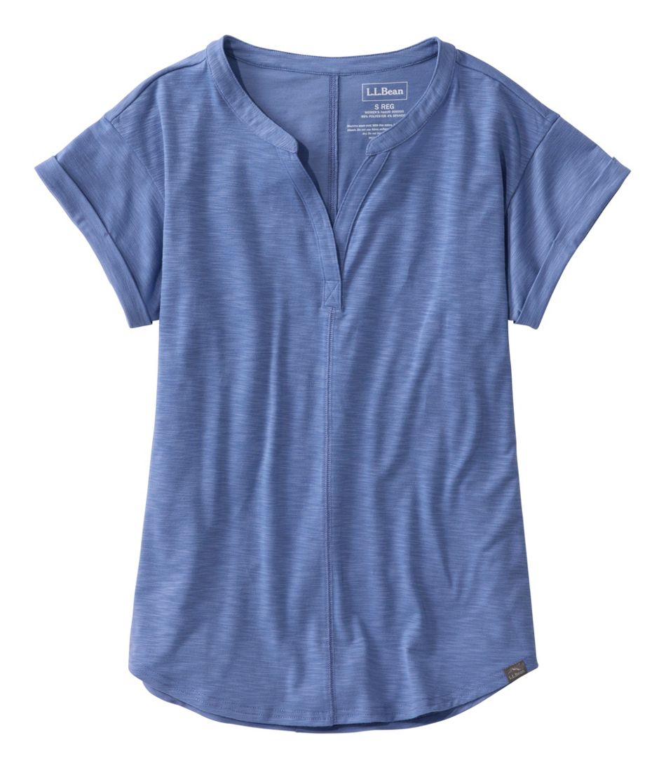 Women's Streamside Tee, Short-Sleeve Splitneck L.L.Bean Premium