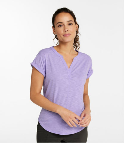 Women's Streamside Tee, Short-Sleeve Splitneck L.L.Bean Premium