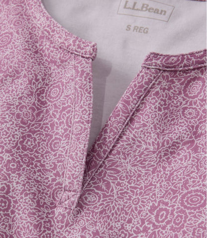 Women's L.L.Bean Tee, Short-Sleeve Notch-Neck Print L.L.Bean New