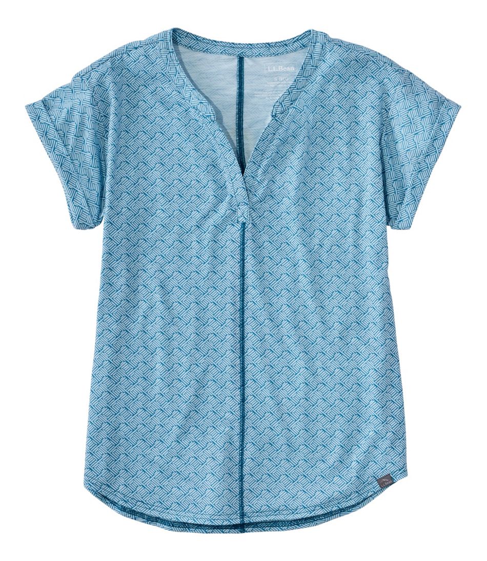 Women's Streamside Tee, Short-Sleeve Splitneck Print L.L.Bean Top Pick