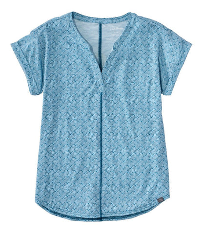 Women's Streamside Tee, Short-Sleeve Splitneck Print L.L.Bean Top Pick