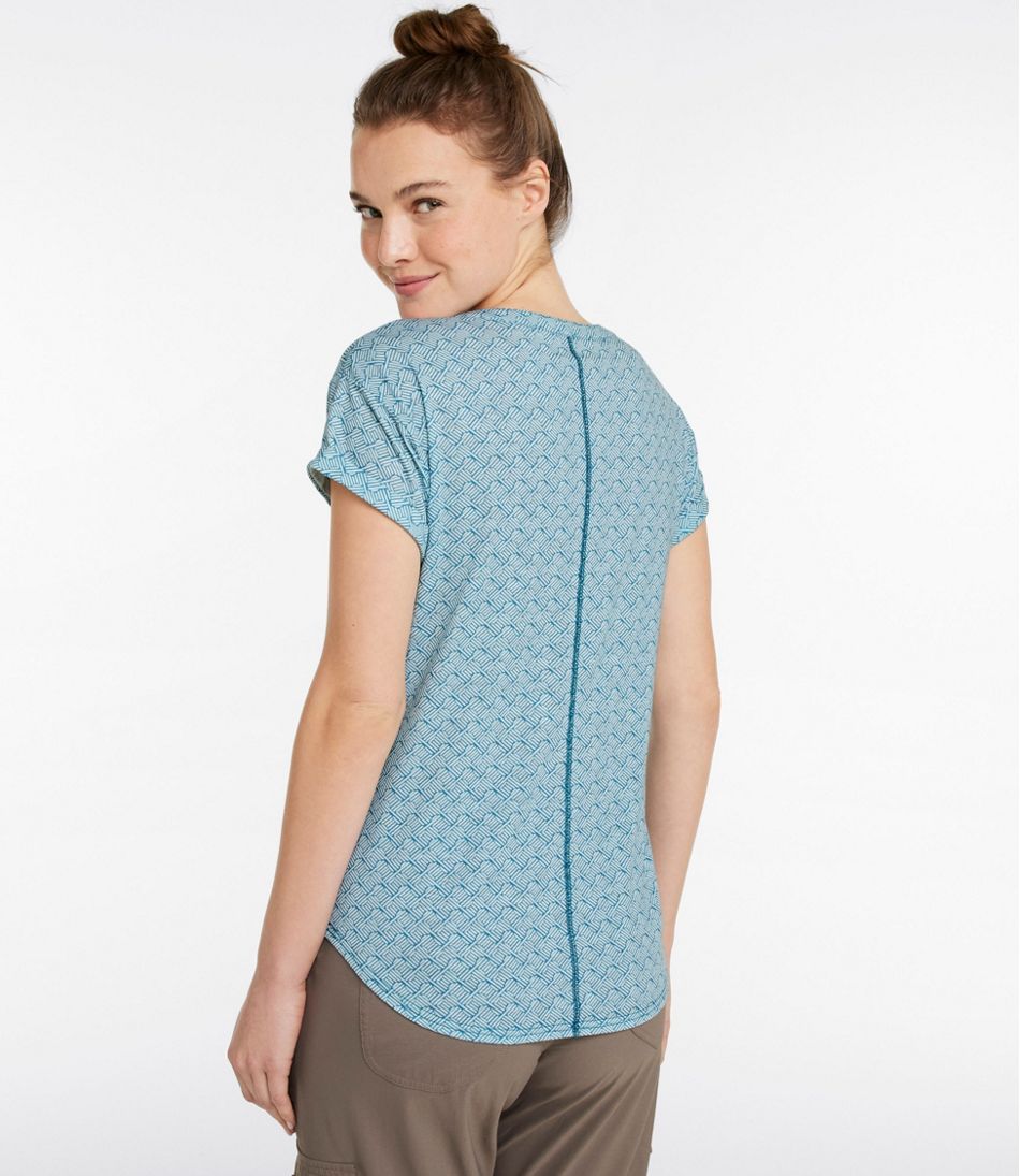 Women's Streamside Tee, Short-Sleeve Splitneck Print L.L.Bean Top Pick