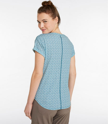 Women's Streamside Tee, Short-Sleeve Splitneck Print L.L.Bean Top Pick
