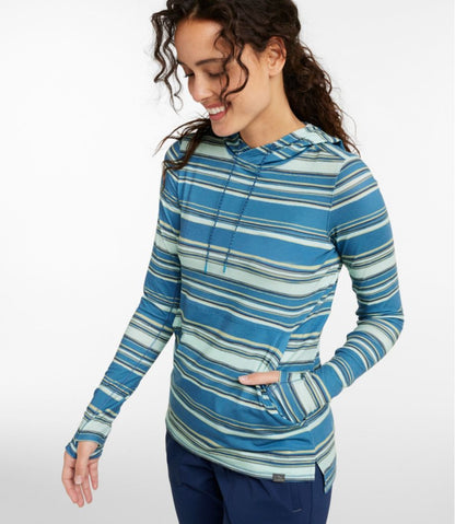 Women's Everyday SunSmart® Hooded Pullover, Long-Sleeve Stripe L.L.Bean Recommended