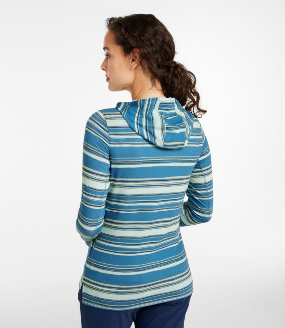 Women's Everyday SunSmart® Hooded Pullover, Long-Sleeve Stripe L.L.Bean Recommended