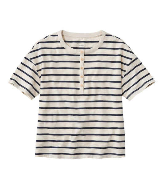 Women's Signature Slub Tee, Short-Sleeve Henley Novelty L.L.Bean Essential