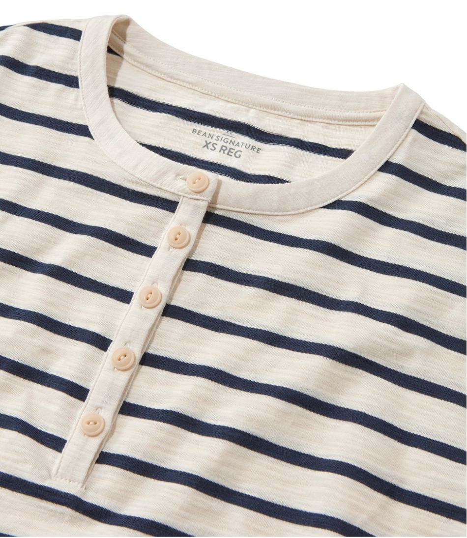 Women's Signature Slub Tee, Short-Sleeve Henley Novelty L.L.Bean Essential
