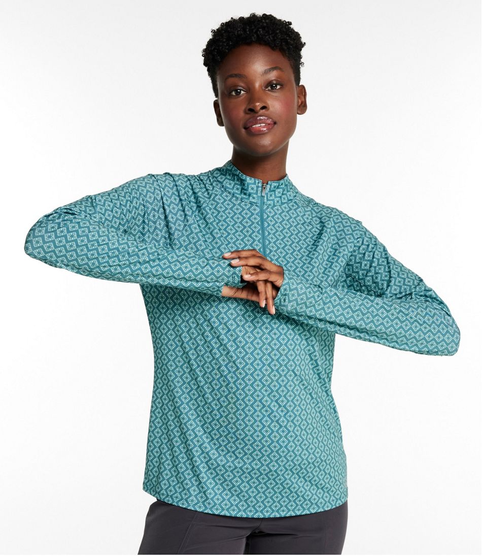 Women's Access Trail Pullover, Long-Sleeve Quarter-Zip Print L.L.Bean Everyday