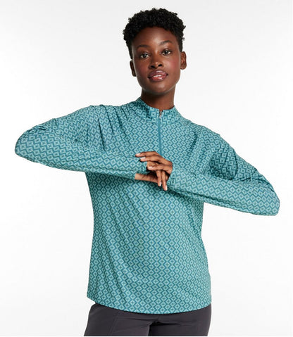 Women's Access Trail Pullover, Long-Sleeve Quarter-Zip Print L.L.Bean Everyday