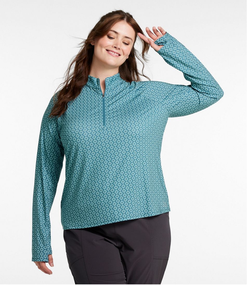 Women's Access Trail Pullover, Long-Sleeve Quarter-Zip Print L.L.Bean Everyday