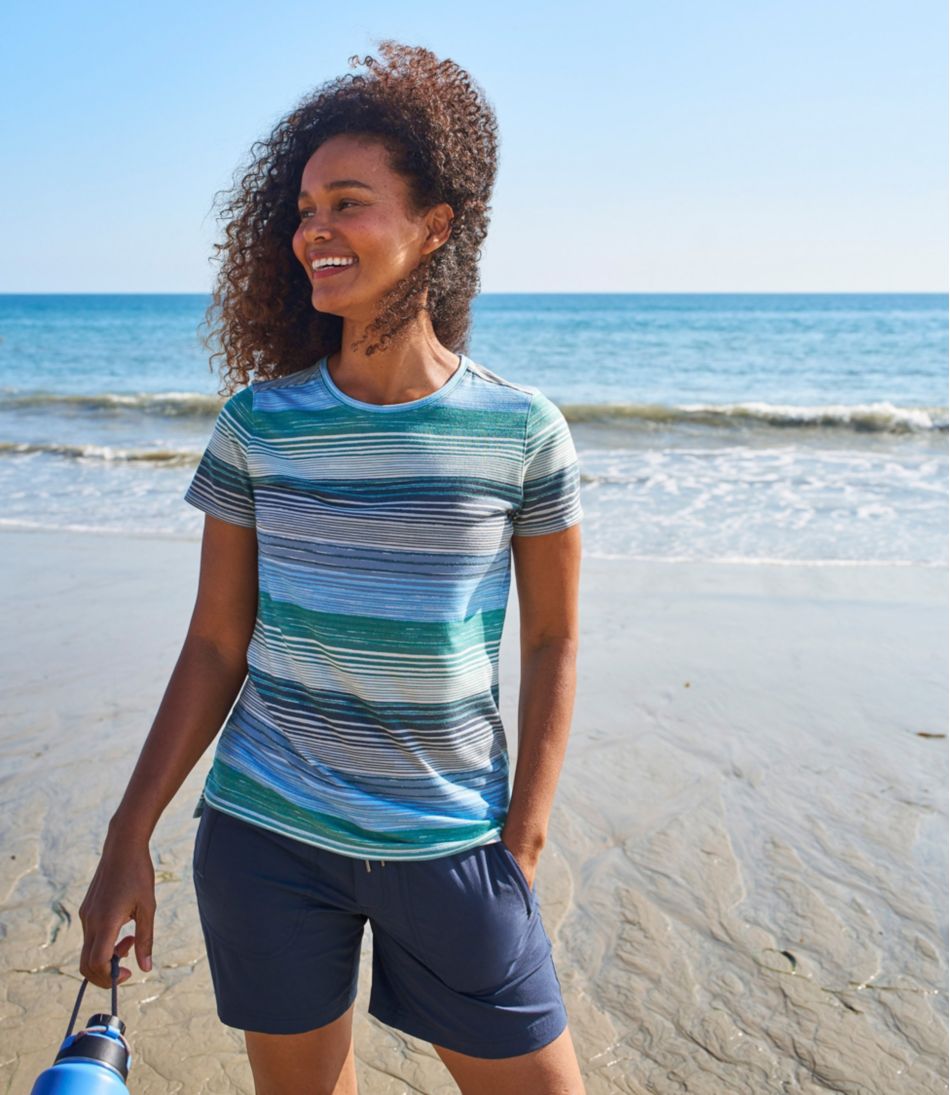 Women's Everyday SunSmart® Tee, Short-Sleeve Stripe L.L.Bean Value