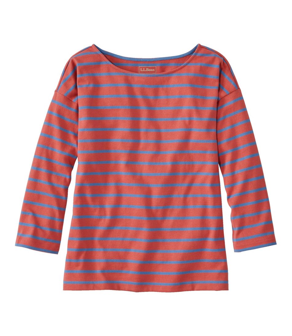 Women's Heritage Mariner Top, Boatneck Three-Quarter-Sleeve Stripe L.L.Bean Premium