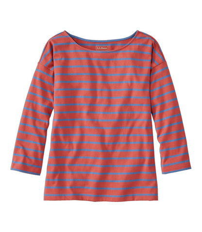 Women's Heritage Mariner Top, Boatneck Three-Quarter-Sleeve Stripe L.L.Bean Premium