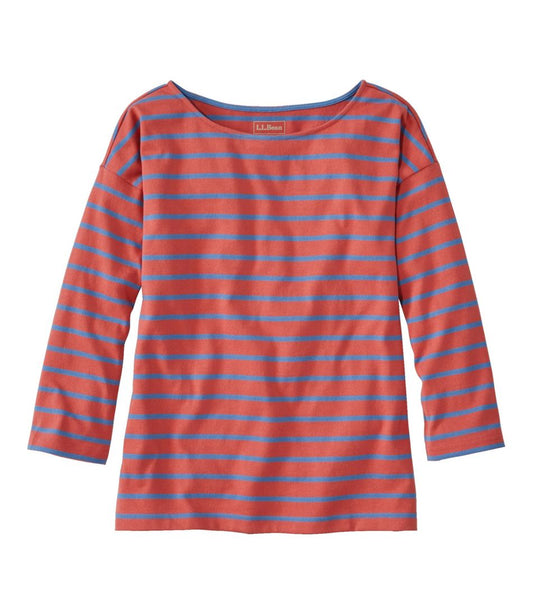 Women's Heritage Mariner Top, Boatneck Three-Quarter-Sleeve Stripe L.L.Bean Premium