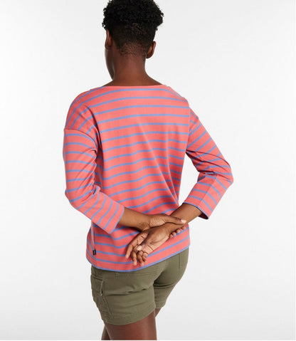 Women's Heritage Mariner Top, Boatneck Three-Quarter-Sleeve Stripe L.L.Bean Premium