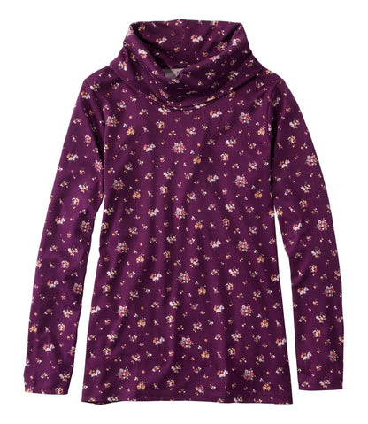 Women's Pima Cotton Tee, Long-Sleeve Cowlneck Print L.L.Bean New