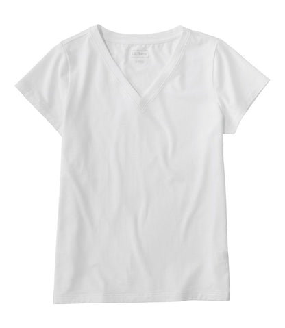 Women's Soft Stretch Supima-Blend Tee, Short-Sleeve V-Neck L.L.Bean Featured