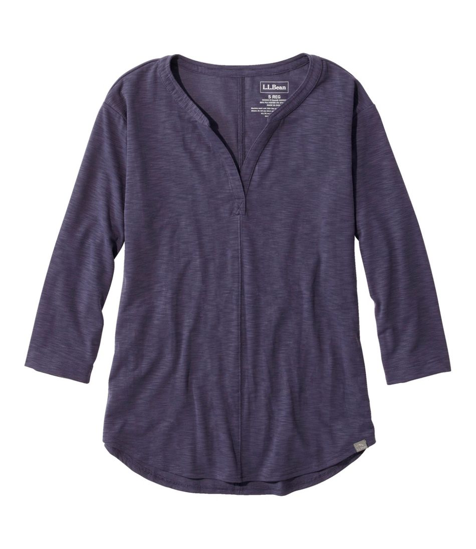 Women's Streamside Tee, Three-Quarter-Sleeve Splitneck L.L.Bean Trending