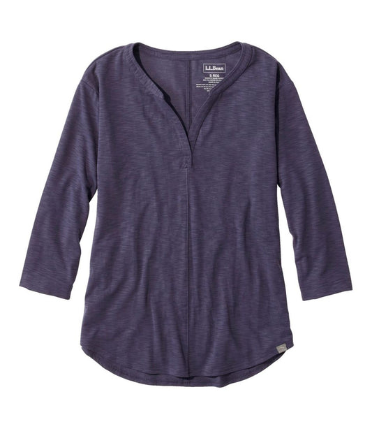Women's Streamside Tee, Three-Quarter-Sleeve Splitneck L.L.Bean Trending