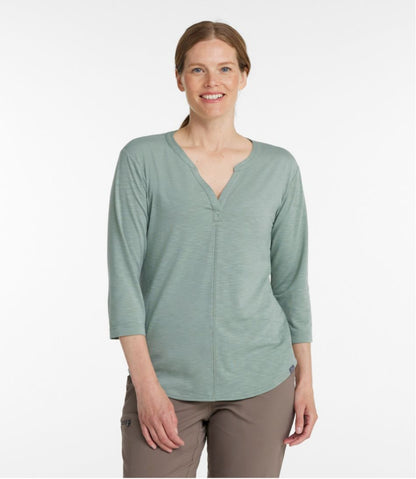 Women's Streamside Tee, Three-Quarter-Sleeve Splitneck L.L.Bean Trending