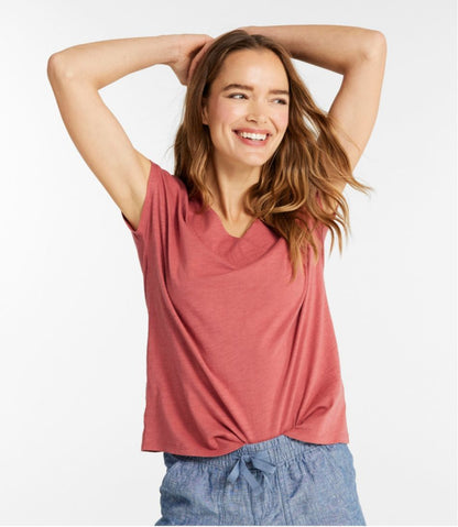 Women's Organic Cotton Tee, V-Neck Cap-Sleeve L.L.Bean Best Seller