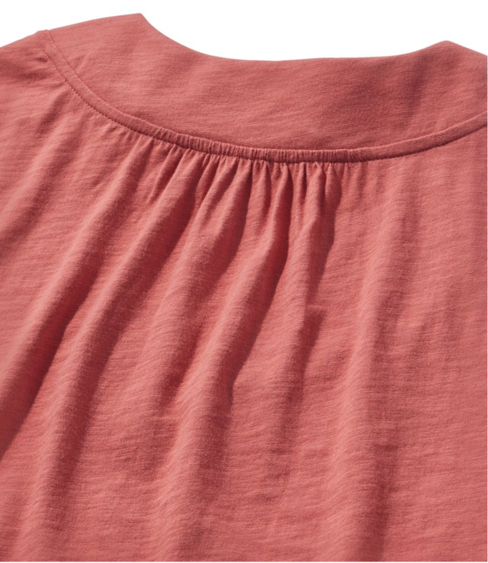 Women's Organic Cotton Tee, V-Neck Cap-Sleeve L.L.Bean Best Seller