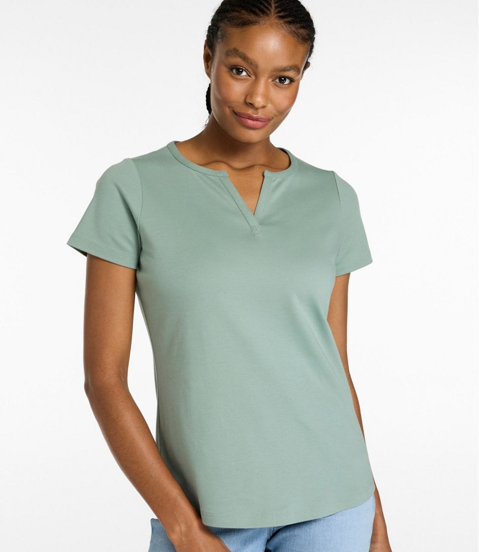 Women's L.L.Bean Tee, Short-Sleeve Notch-Neck L.L.Bean Recommended