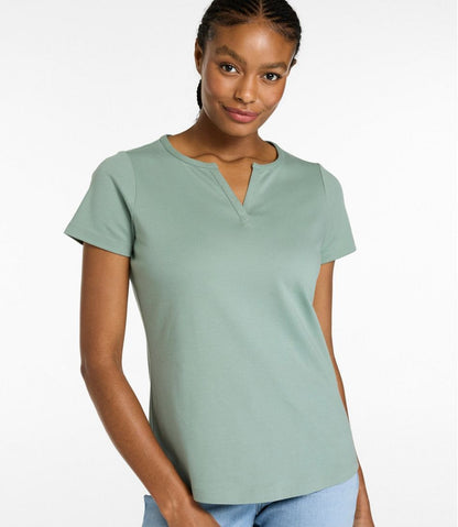 Women's L.L.Bean Tee, Short-Sleeve Notch-Neck L.L.Bean Recommended
