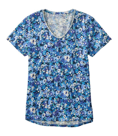 Women's Organic Cotton Tee, V-Neck Short-Sleeve Print L.L.Bean Value