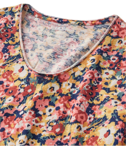 Women's Organic Cotton Tee, V-Neck Short-Sleeve Print L.L.Bean Value