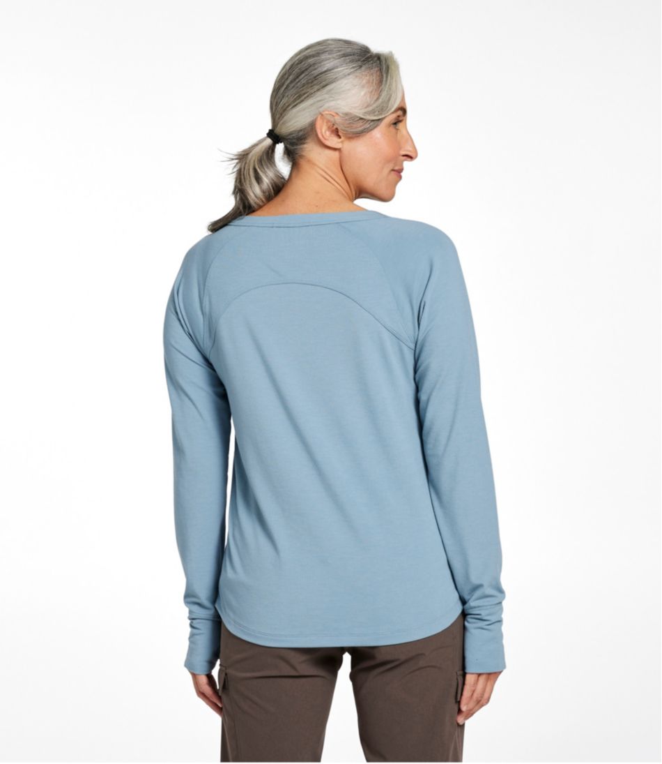 Women's Ribbed Performance Tee, Long-Sleeve Splitneck L.L.Bean Premium