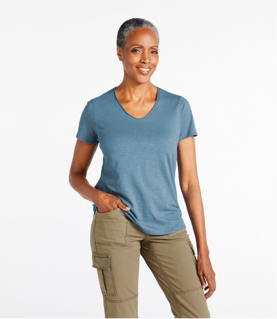 Women's Organic Cotton Tee, V-Neck Short-Sleeve L.L.Bean Popular