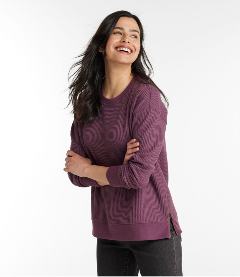 Women's Birchwood Brushed Waffle Top, Crewneck L.L.Bean Best Seller