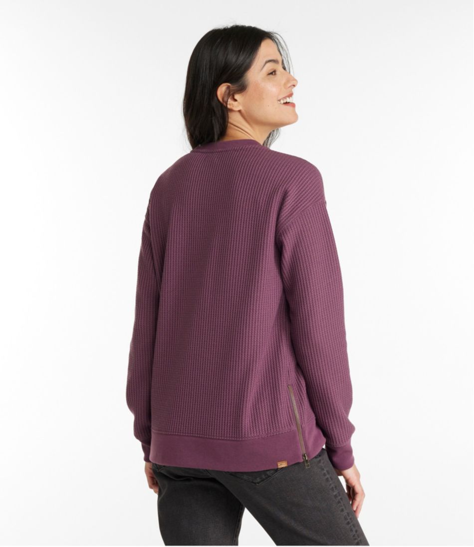 Women's Birchwood Brushed Waffle Top, Crewneck L.L.Bean Best Seller