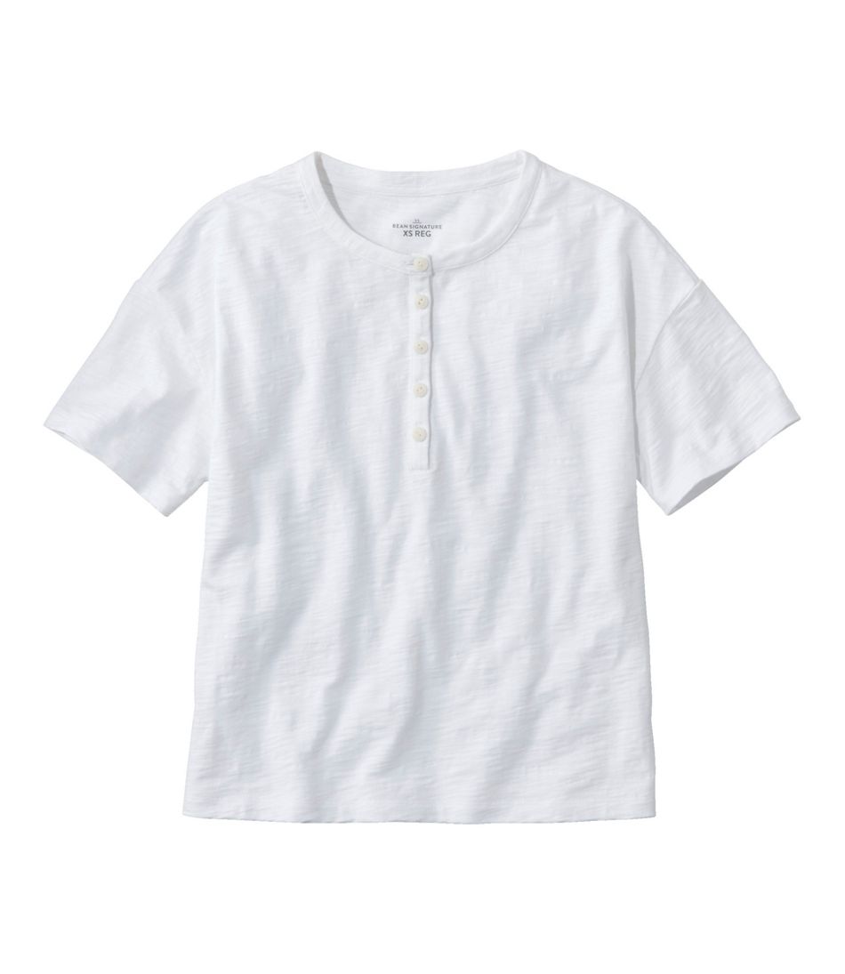 Women's Signature Slub Tee, Short-Sleeve Henley L.L.Bean Everyday