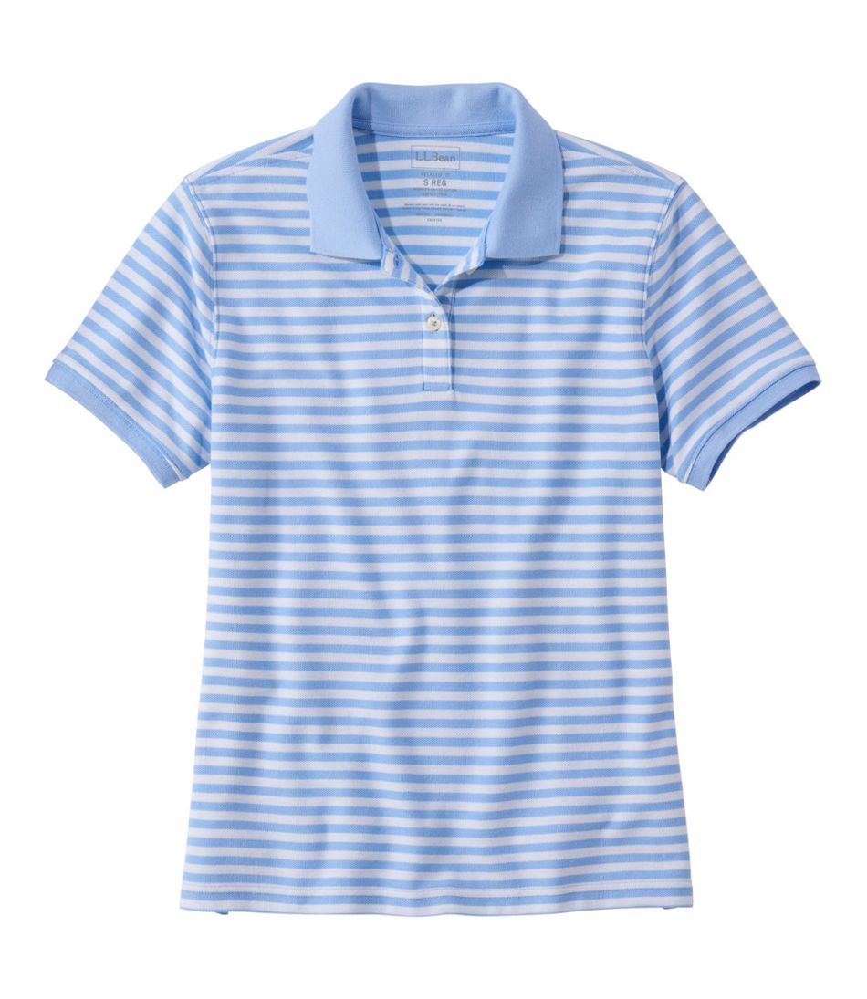 Women's Premium Double L Polo, Short-Sleeve Relaxed Fit Stripe L.L.Bean Popular