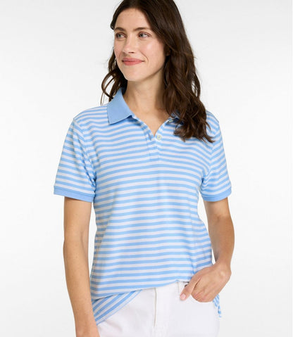 Women's Premium Double L Polo, Short-Sleeve Relaxed Fit Stripe L.L.Bean Popular