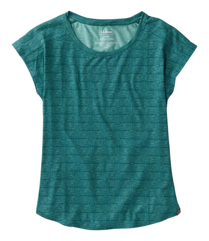 Women's Streamside Tee, Short-Sleeve Ruched Crew Print L.L.Bean Essential