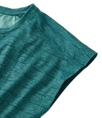Women's Streamside Tee, Short-Sleeve Ruched Crew Print L.L.Bean Essential