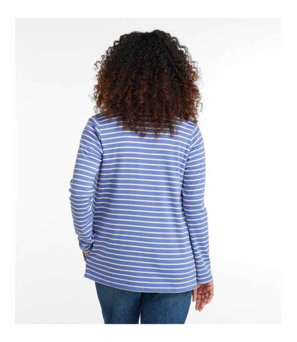 Women's Pima Cotton Open Cardigan, With Pockets Stripe L.L.Bean Featured
