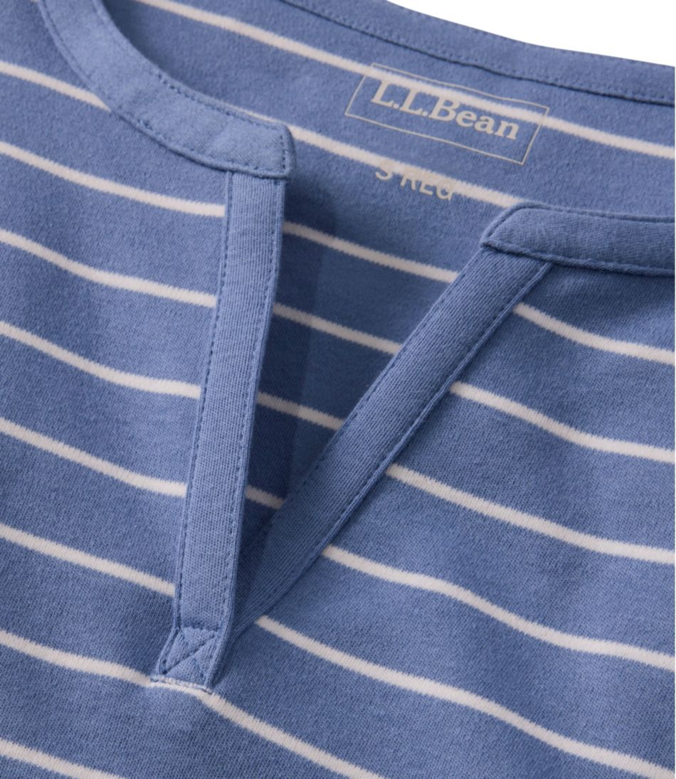 Women's L.L.Bean Tee, Short-Sleeve Notch-Neck Stripe L.L.Bean Trending